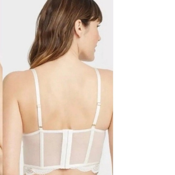 Target White Lace‎ Bustier Corset Lingerie Top Adjustable Straps Medium NWT - Picture 2 of 7
